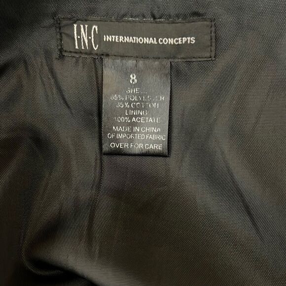 INC International Concepts skirt polka dots cotton blend black 8 FIRM on PRICE - Picture 2 of 6